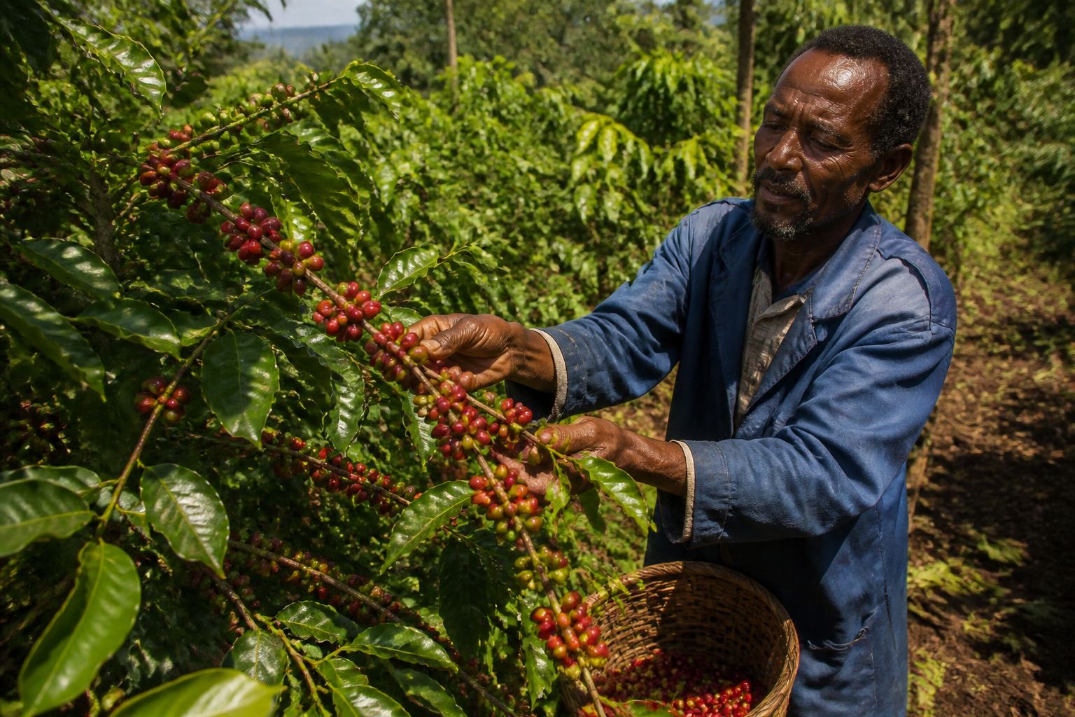Smallholder harvest in an Ethiopian field